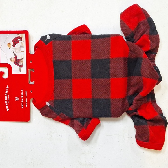 NEW! Buffalo Check Matching Family Dog / Cat Pajamas, Black/Red - Wondershop - Picture 2 of 11